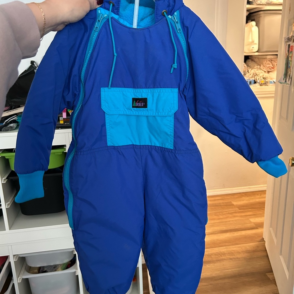 REI Vibrant Blue Kids Snowsuit Vintage
